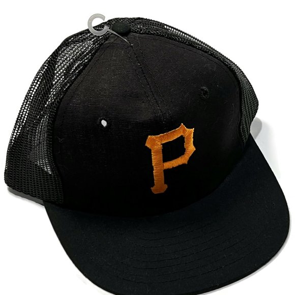 Drew Pearson Vintage Pittsburgh Pirates Baseball MLB Snapback Hat Black New Mesh - Picture 3 of 10
